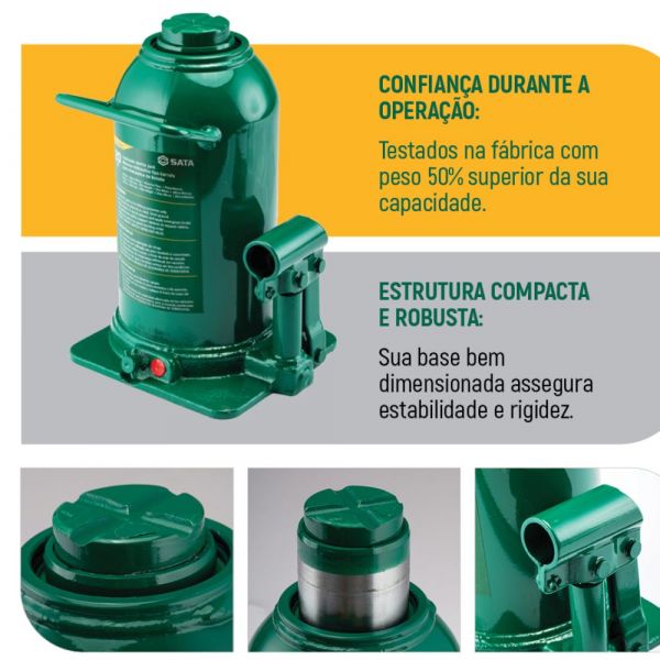 Macaco Hidráulico Garrafa 20 Toneladas Sata