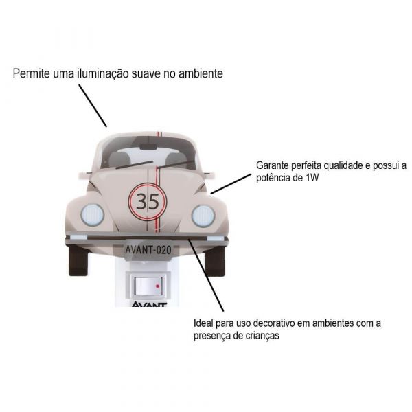 Luz Led Noturna Besourinho 1W Bivolt Avant