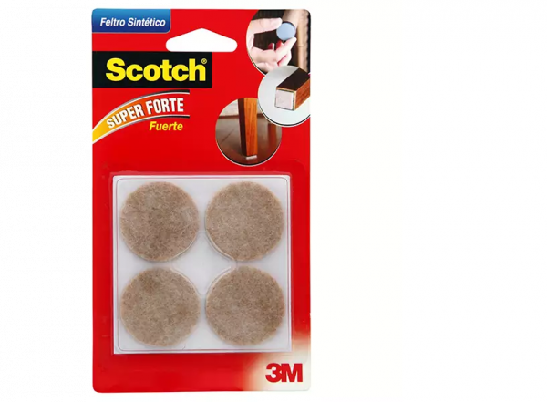 Feltro Super Forte Marrom Redondo Grande 3M Scotch HB004262679