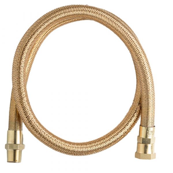 80cm de Mangueira Flexível GLP/GN 1/2(I)  R.1/2 Pol. BSPT(E) x 1/2 Pol. BSP(I) Maqenge 