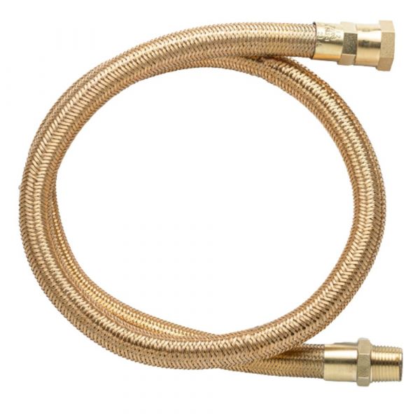 80cm de Mangueira Flexível GLP/GN 1/2(I)  R.1/2 Pol. BSPT(E) x 1/2 Pol. BSP(I) Maqenge 