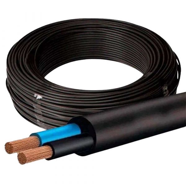 1 Metro Cabo PP Flexível 2x6mm 1KV Preto Corfio