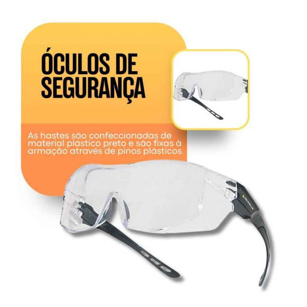Óculos de Segurança Heklain Clear DeltaPlus Pro Safety