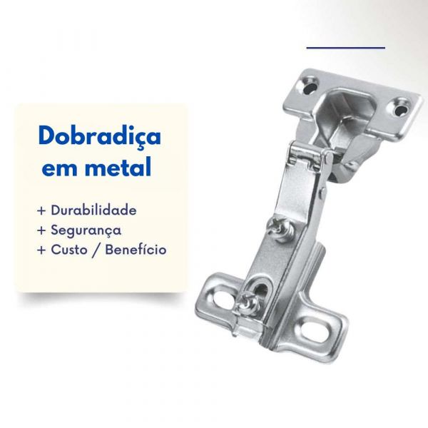 Dobradiça 26mm Alta Bemfixa