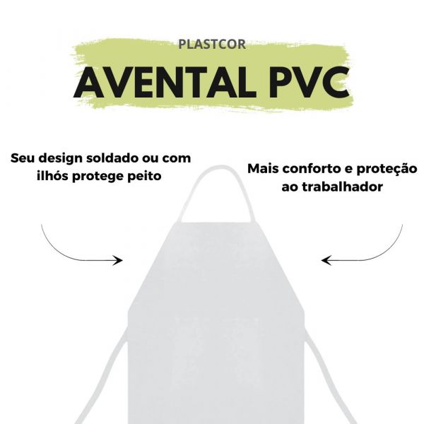 Avental PVC com Forro 120 x 70 cm Branco Plastcor 