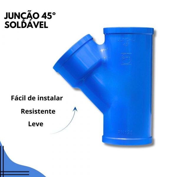 Junção 45º Soldável Irrigação PN125 DN50 PTI Conexões