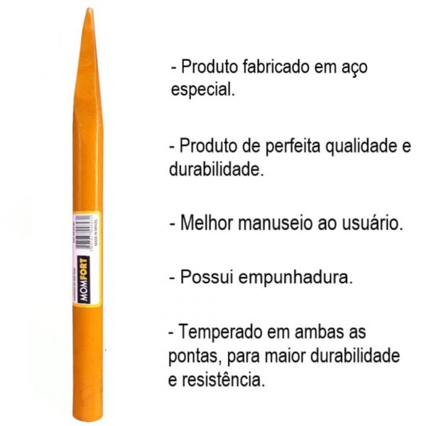 Ponteiro de Aço Redondo de 3/4 x 12” Momfort