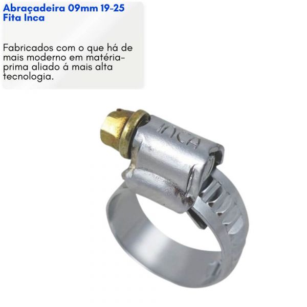 Abraçadeira 09mm 19-25 Fita Inca