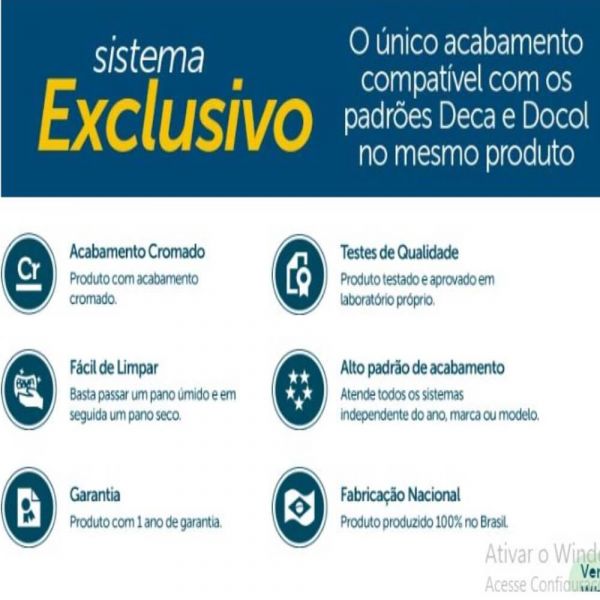 Acabamento para Registro C52 Cromado Deca/Docol Blukit