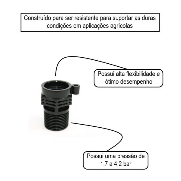 Acessório Adaptador Para Aspersor LF ACME 1/2MNPT Preto Rain Bird