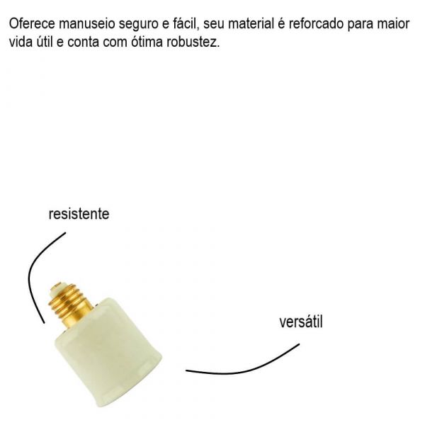 Adaptador Bocal Em Porcelana E27 P/ E40 Foxlux