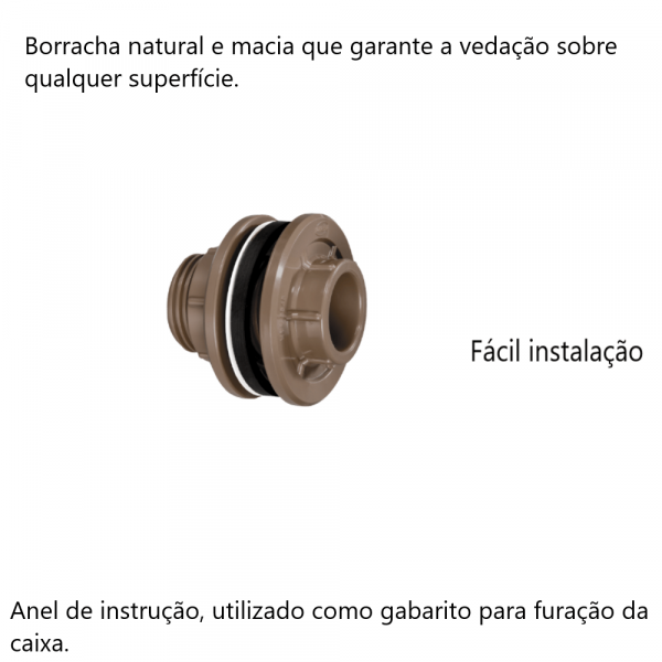 Adaptador com Flange Caixa D' Água 50mm x 1.1/2