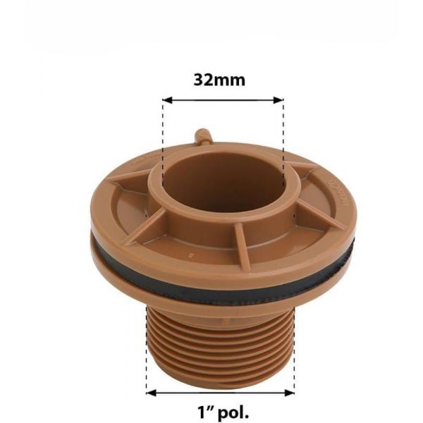 Adaptador com Flange Soldável para Caixa D'água 32mm x 1 Pol.  Krona