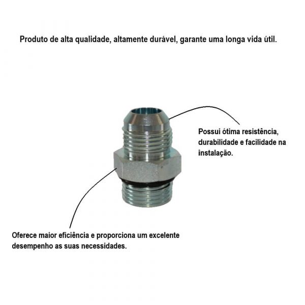 Adaptador Macho Oring Reto Metalquip