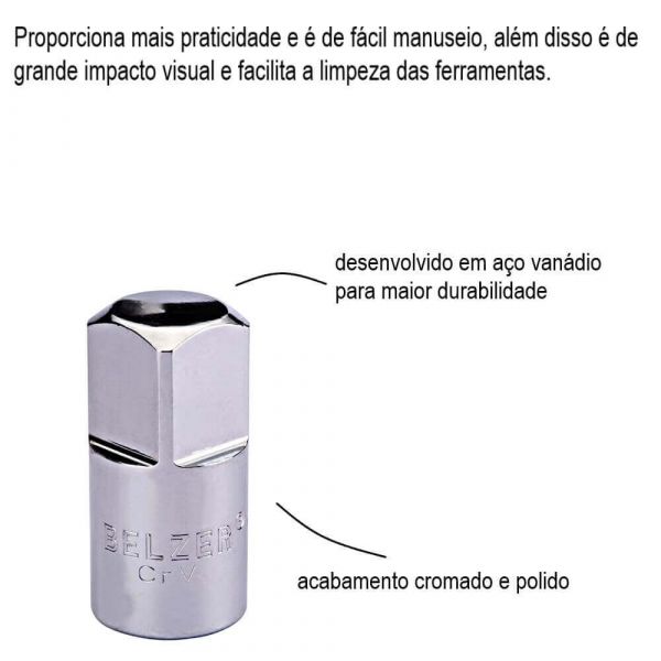 Adaptador para Soquete 3/8 x 1/2” Belzer