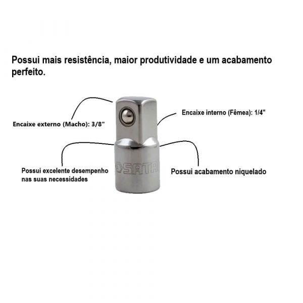 Adaptador Para Soquete Fêmea 1/4” Macho 3/8” Sata