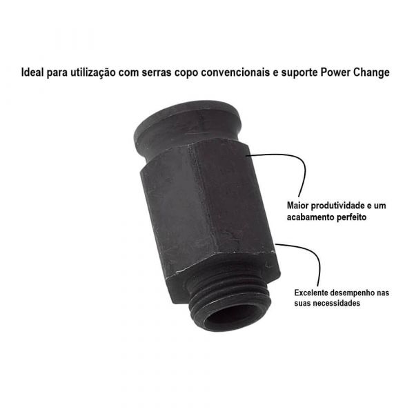 Jogo de 6 porcas adaptadoras power change para serra copo