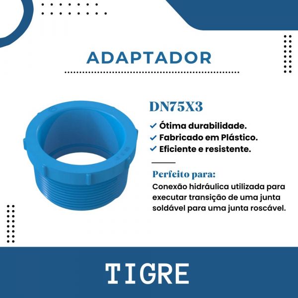 Adaptador Soldável x Roscavel Macho Irrigação DN75x3Tigre