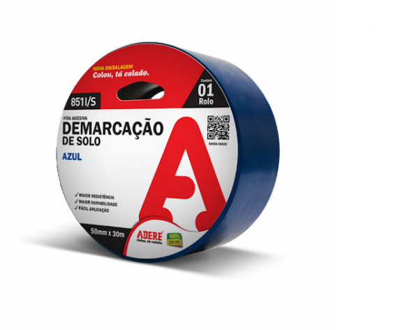 Fita Demarcação Azul 50mm X 30mt Adere