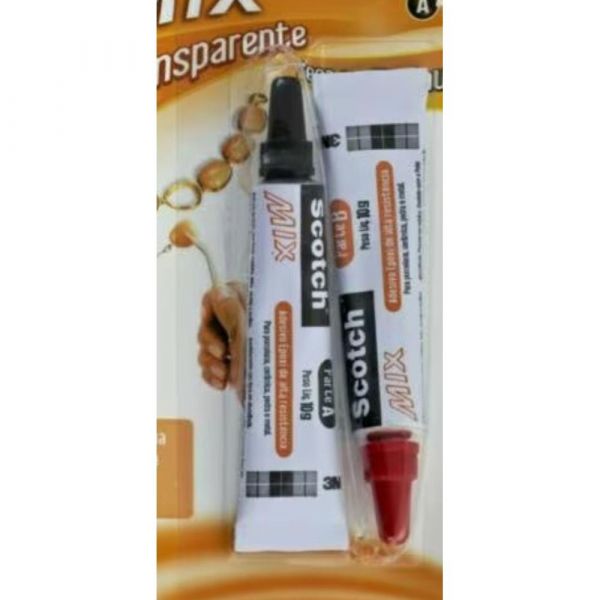 Adesivo Epóxi Scotch Mix Transparente 2 Tubos 10g 3M