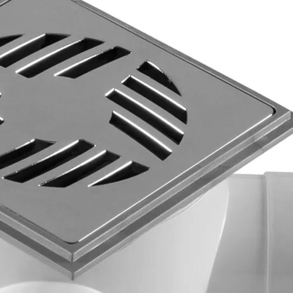 Caixa Sifonada 3 Entradas com Grelha Quadrada Cromada 10x12cm Astra