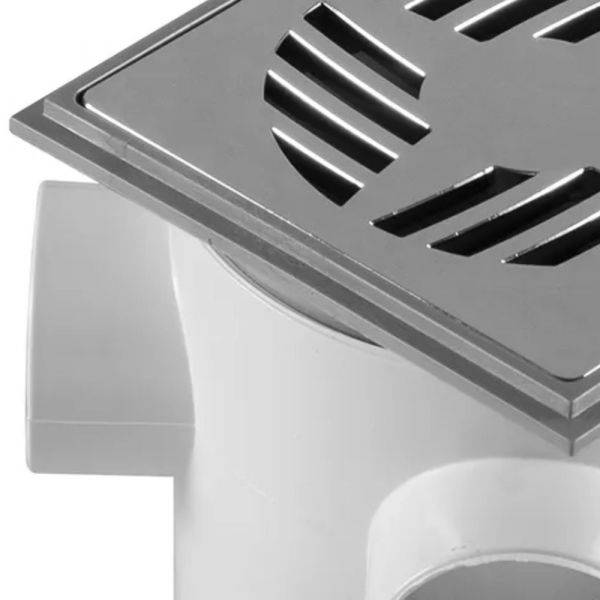 Caixa Sifonada 3 Entradas com Grelha Quadrada Cromada 10x12cm Astra