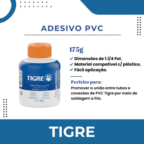 Adesivo PVC 175gr com Pincel Tigre