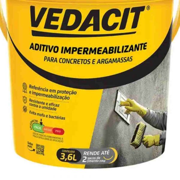 Impermeabilizante para Concretos e Argamassas 3,6 Litros Vedacit