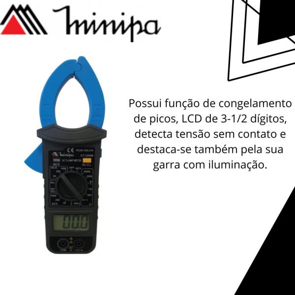 Alicate Amperímetro Digital Minipa Et 3200b
