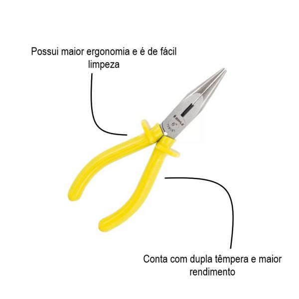 Alicate Meia-Cana Curto Isolado Cabo PVC 6