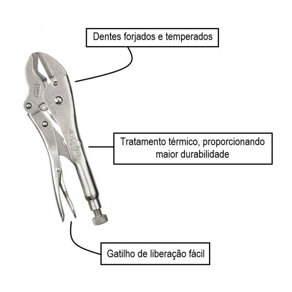 Alicate de Pressão Mordente Reto e Curvo 10