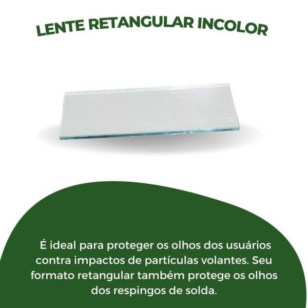 Lente Retangular Incolor Carbografite