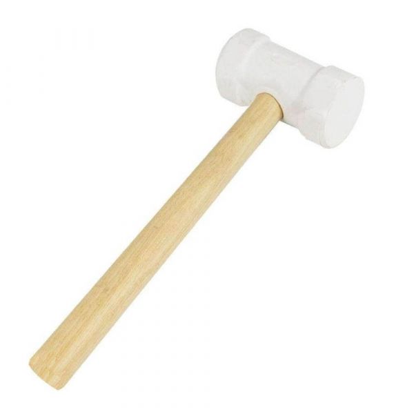 Martelo de Borracha Branco Com Cabo Madeira 40mm Momfort