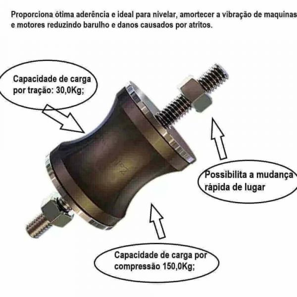 Amortecedor Coxim II 5/16” Vibra Stop 