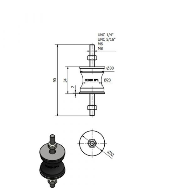 Amortecedor Vibra Coxim I 5/16” Vibra Stop  