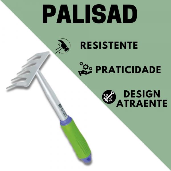 Ancinho Com 5 Dentes Para Jardim Com Cabo Emborrachado Palisad 