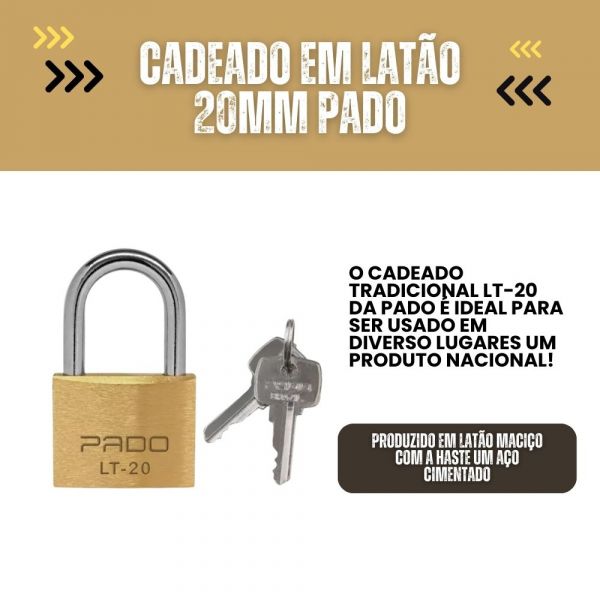 Cadeado em Latão 20mm Pado