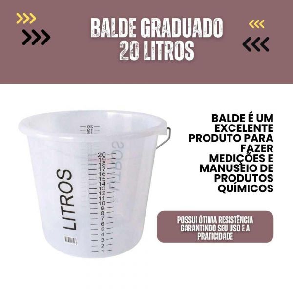 Balde Graduado 20 Litros de Polietileno Bremen