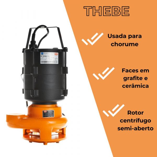 Motobomba 3,0cv Submersível TSB-120 380V Trifásico Thebe