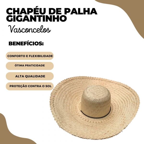Chapéu De Palha Gigantinho Com Barbelo Vasconcelos 