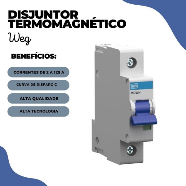 Disjuntor Termomagnético 10KA 1P MDWH-C 32A Weg 