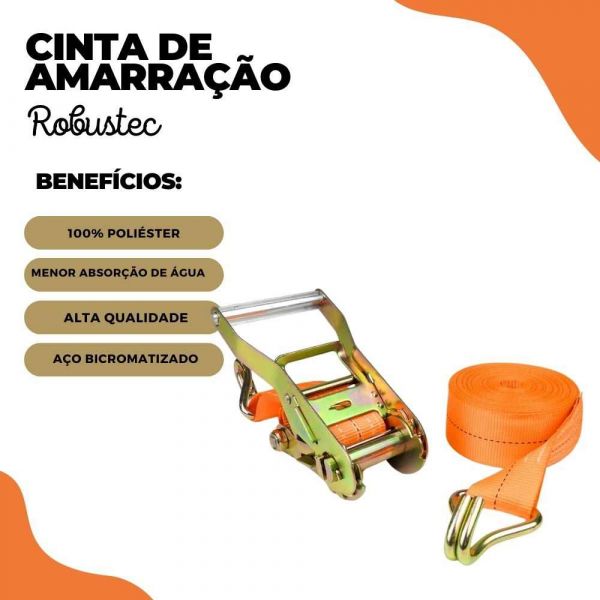 Cinta de Amarração com Catraca 1,5T 9 Metros RCAI-2004 Robustec
