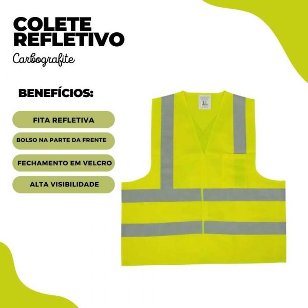 Colete Refletivo CG04-1B Verde Limão Carbografite
