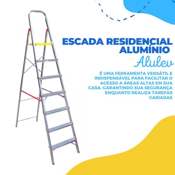 Escada Residencial Alumínio 7 Degraus Alulev