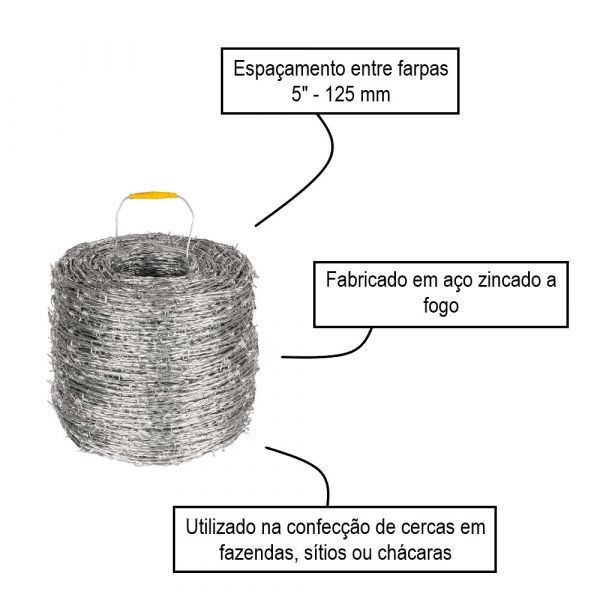 Arame Farpado 500 Metros 250kgf Vonder