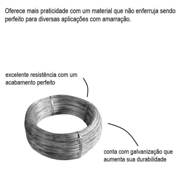 Rolo De Arame Galvanizado 14 2.10mm Bemfixa