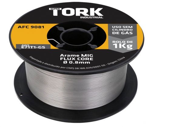 Arame Solda MIG 0,8 mm 1Kg Sem Gás Fluxcore AFC-9081 Tork