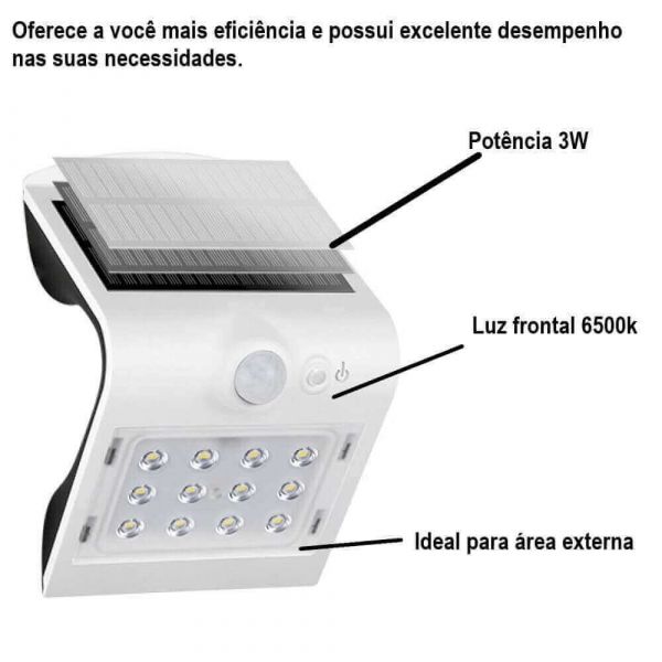 Arandela Solar Sunshine Led 3W AS2 Taschibra