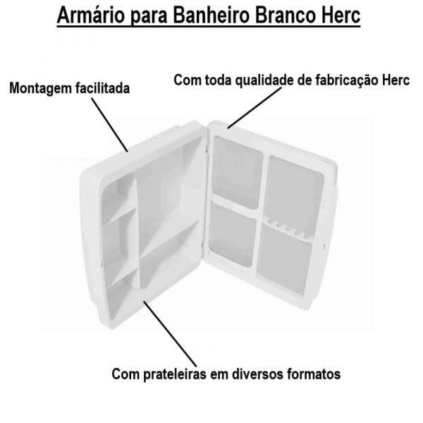 Armário para Banheiro Branco Herc