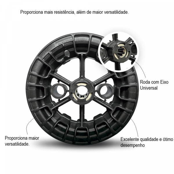 Aro Para Carrinho De Mão Com Rolamento 1” FB Pneus